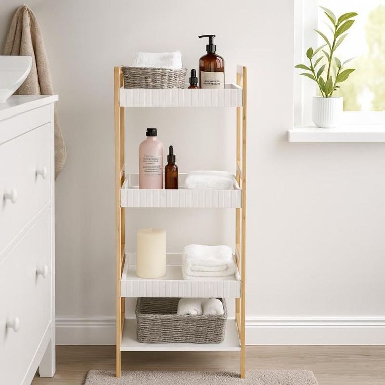 Bathroom Solutions, Forma, słupek łazienkowy, bambusowy, 36-33-110 cm