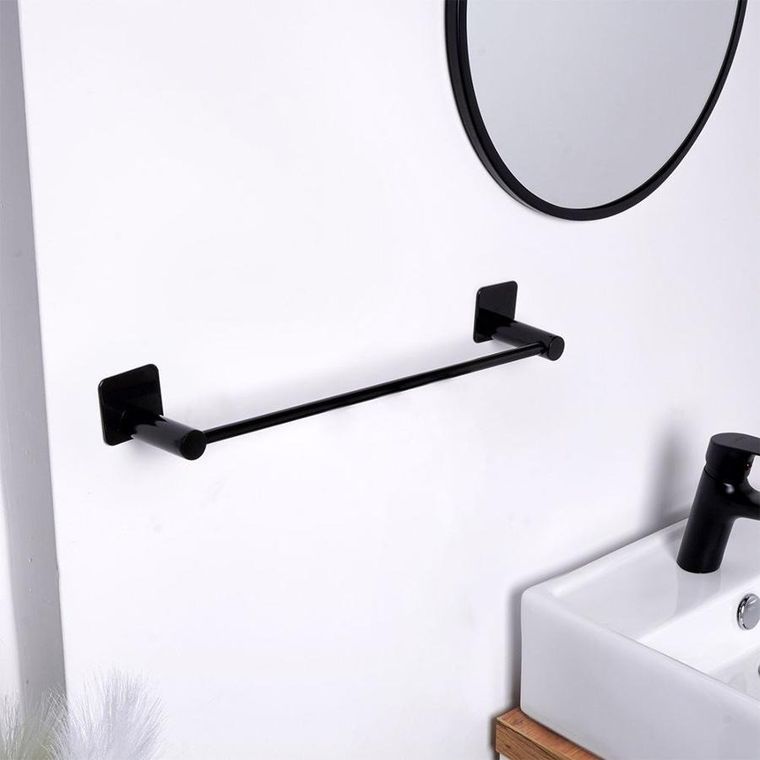 Bathroom Solutions, wieszak na ręczniki stalowy, czarny, 42 cm