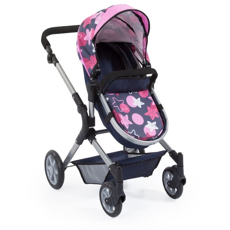 Bayer Design, City Neo, głęboki wózek dla lalek, granatowo-różowy