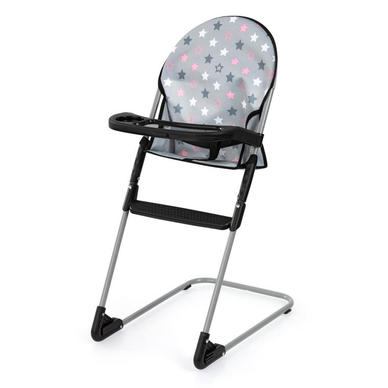 Bayer Design, Cosy, głęboki wózek dla lalek, zestaw z torbą i krzesełkiem, szary w gwiazdki