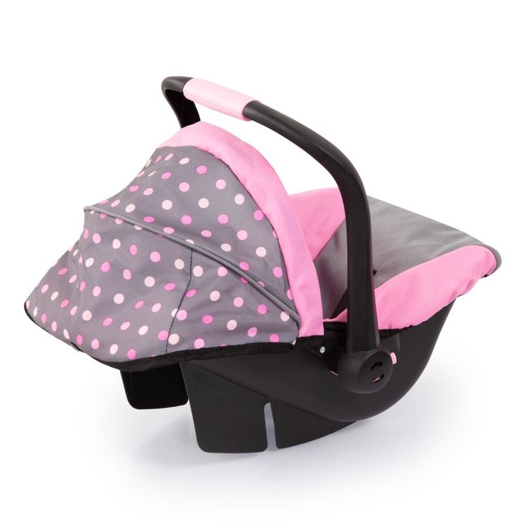 Bayer Design, Deluxe, fotelik samochodowy dla lalek z baldachimem, szaro-różowy z wróżką