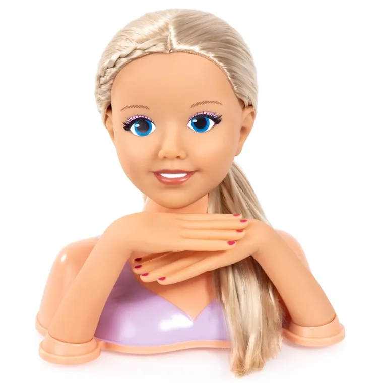 Bayer Design, głowa do stylizacji fryzur z akcesoriami, blondynka, 25 cm