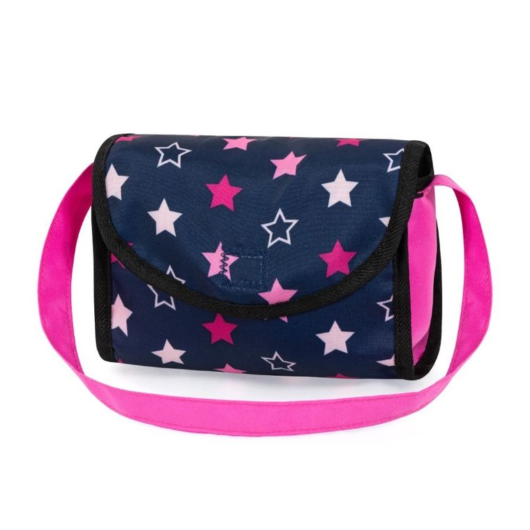 Bayer Design, Jogger Duo, bliźniaczy wózek dla lalek z torbą, granatowo-różówy z wróżką