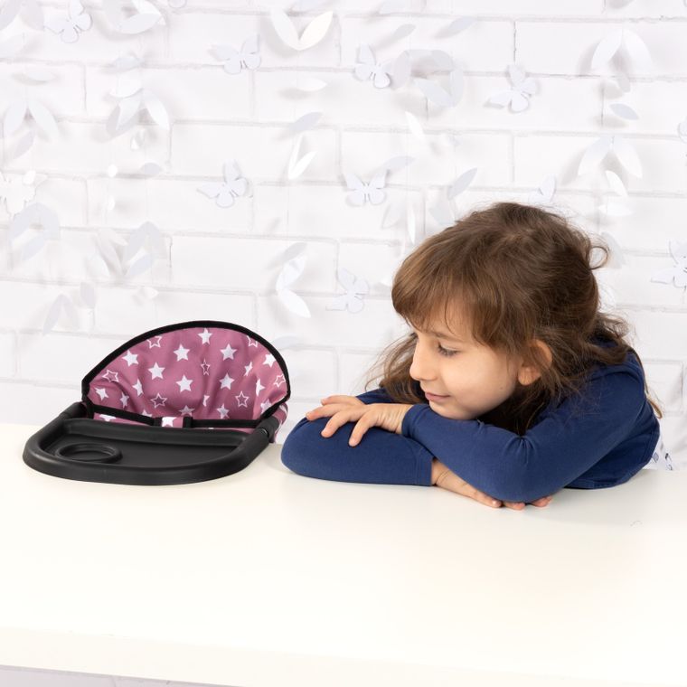 Bayer Design, krzesełko stołowe do karmienia lalek, różowe