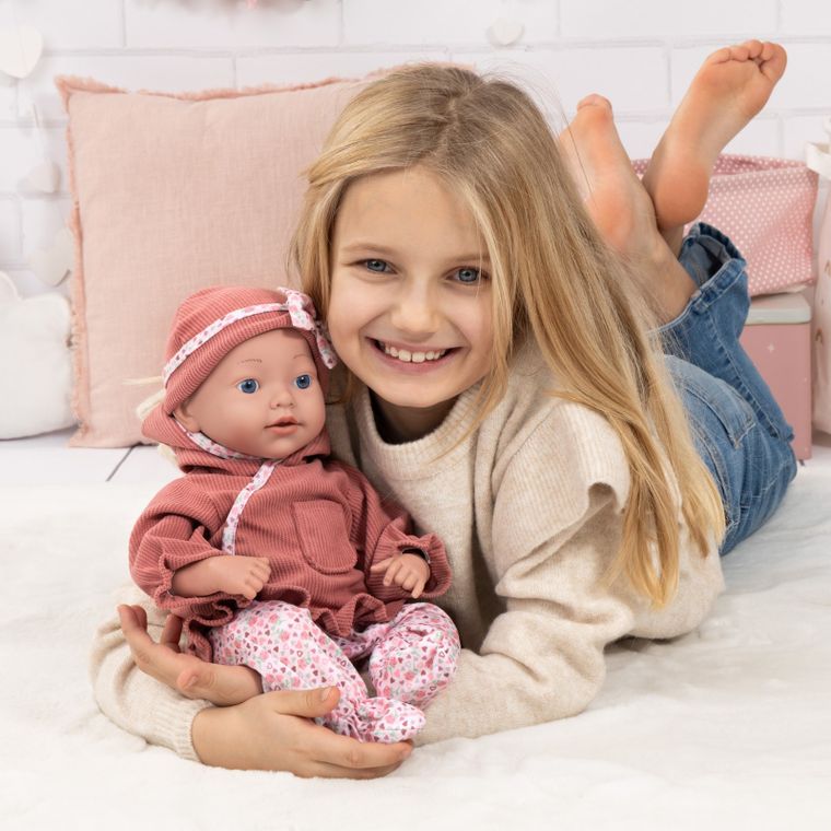 Bayer Design, Reborn, lalka bobas z butelką i smoczkiem, 38 cm