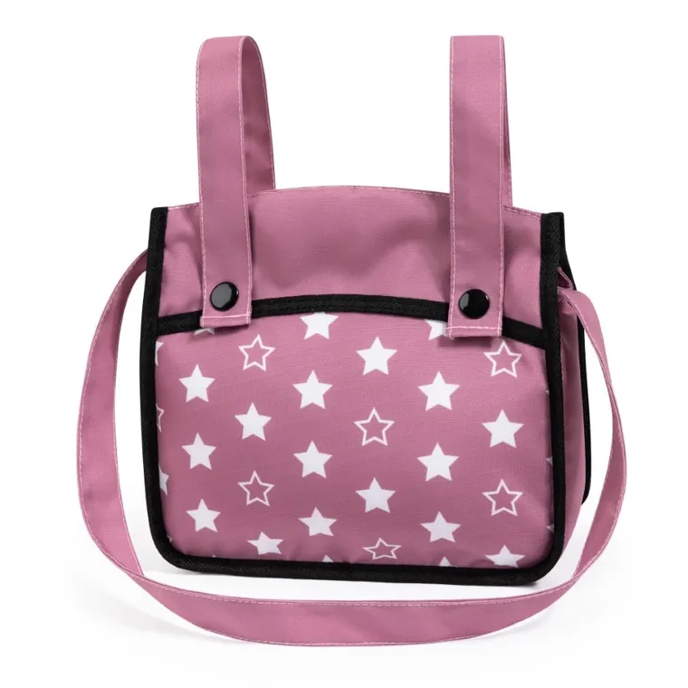 Bayer Design, Xeo Combi, głęboki wózek dla lalek z torbą, różowy w gwiazdki