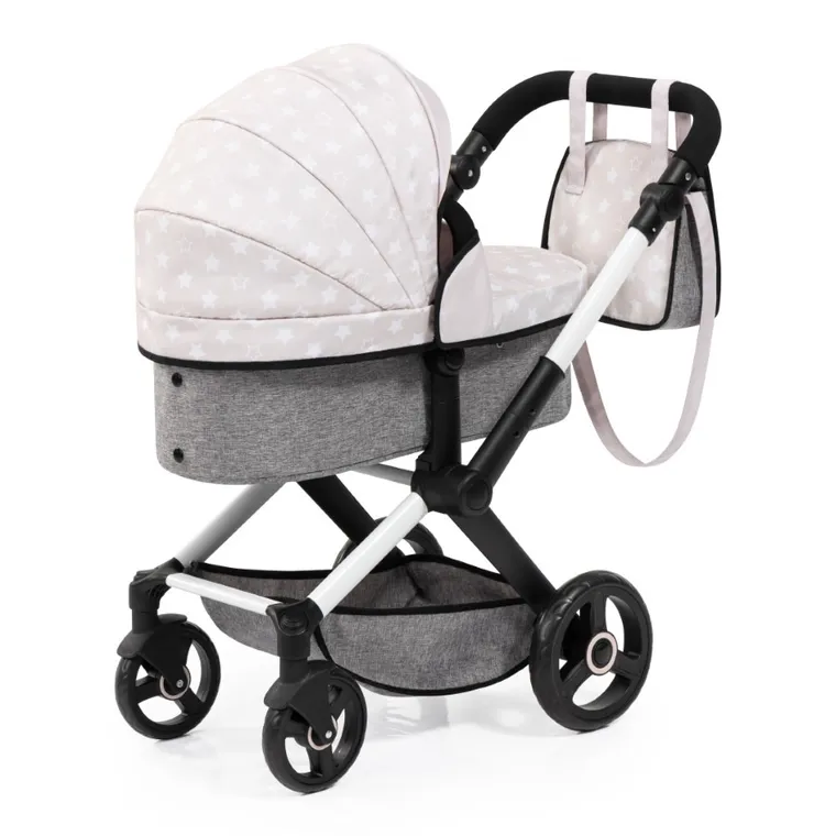 Bayer Design, Xeo Combi, głęboki wózek dla lalek z torbą, szaro-beżowy