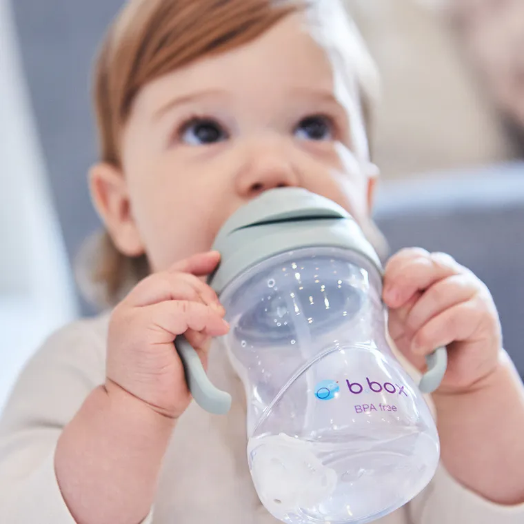 b.box, bidon ze słomką, szałwiowy, 240 ml