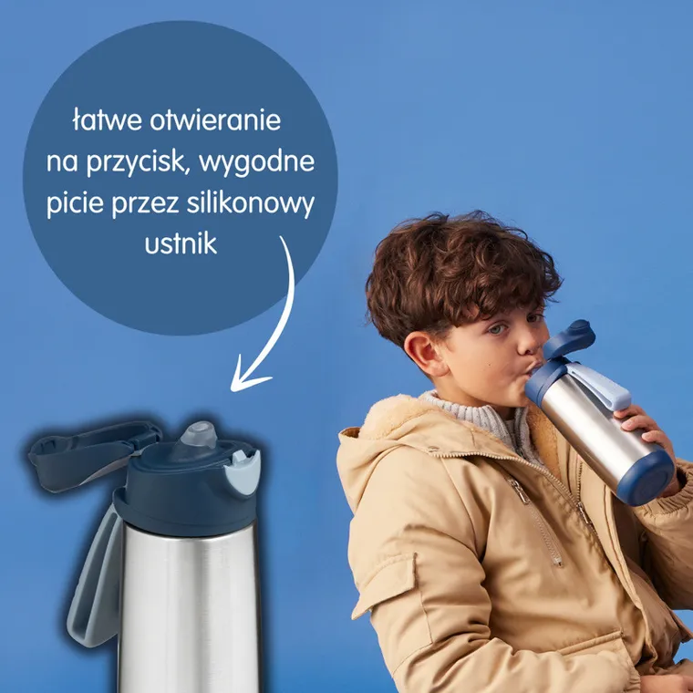 b.box, Blush Crush, butelka termiczna z ustnikiem sportowym, 500 ml