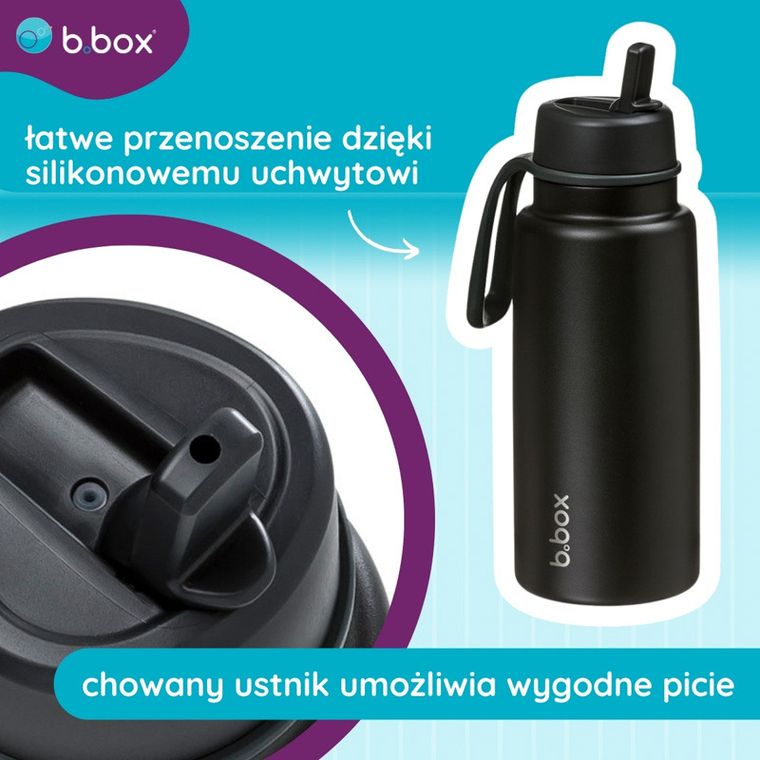 b.box, Deep Space, butelka termiczna ze składanym ustnikiem, stal nierdzewna, 1l