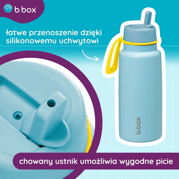 b.box, Pool Side, butelka termiczna ze składanym ustnikiem, stal nierdzewna, 1l