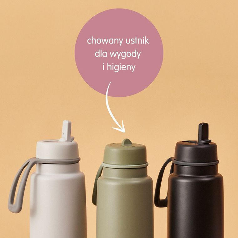 b.box, Shadow, butelka termiczna ze składanym ustnikiem, stal nierdzewna, 1l