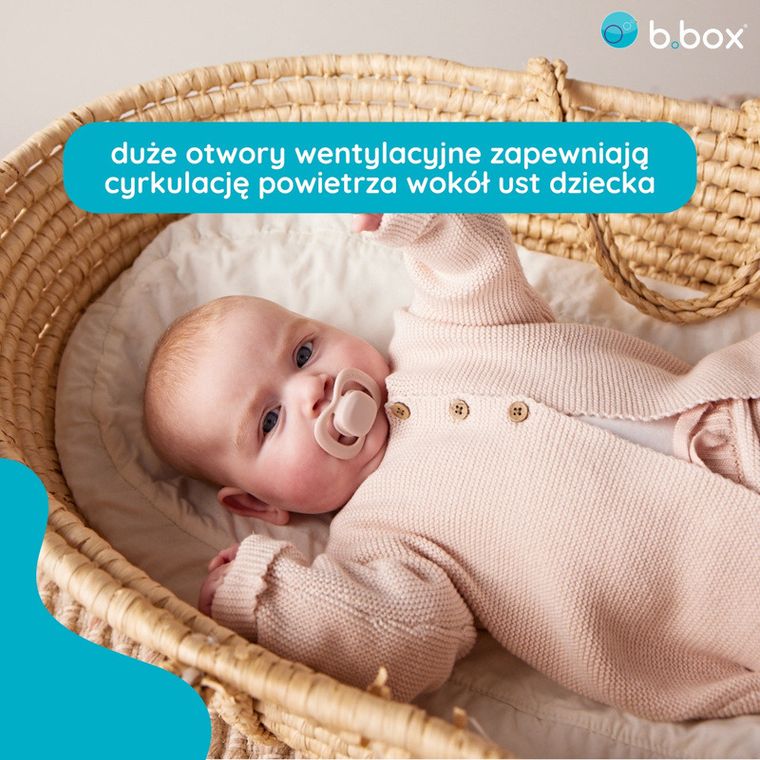 b.box, smoczek symetryczny, 0-6m, jagoda/róż, 2 szt.