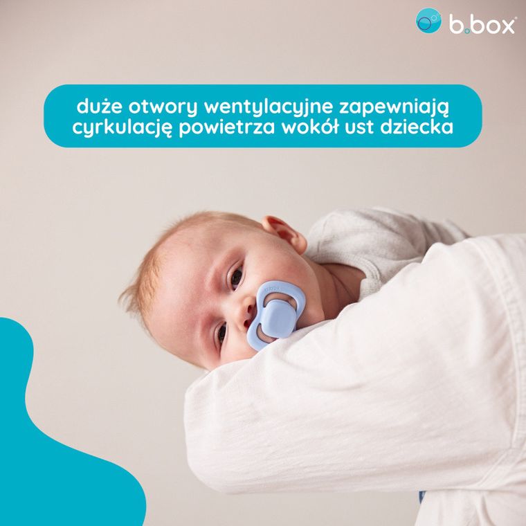 b.box, smoczek symetryczny, 0-6m, niebieski/błękitny, 2 szt.