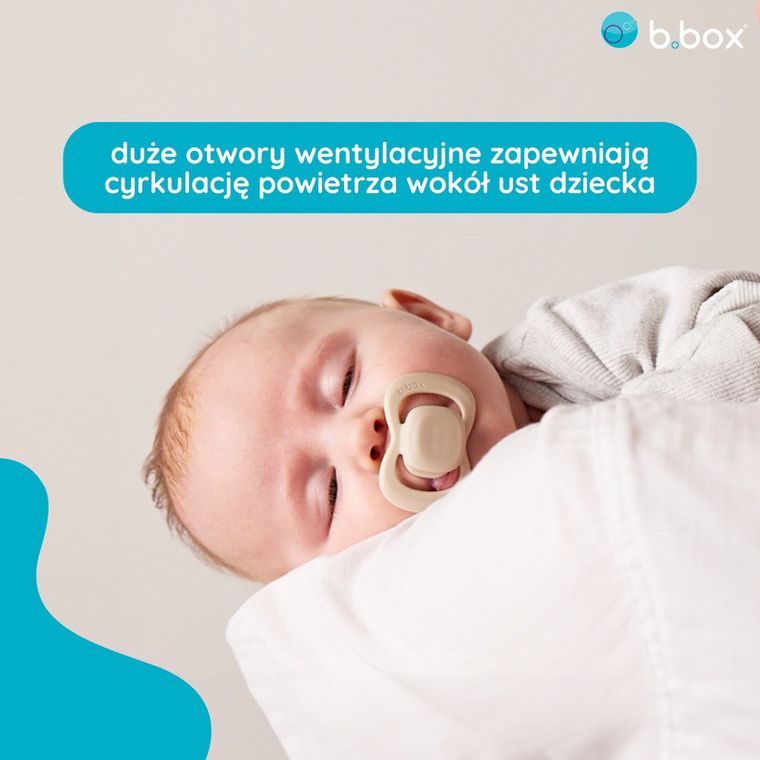 b.box, smoczek symetryczny, 0-6m, róż/latte, 2 szt.