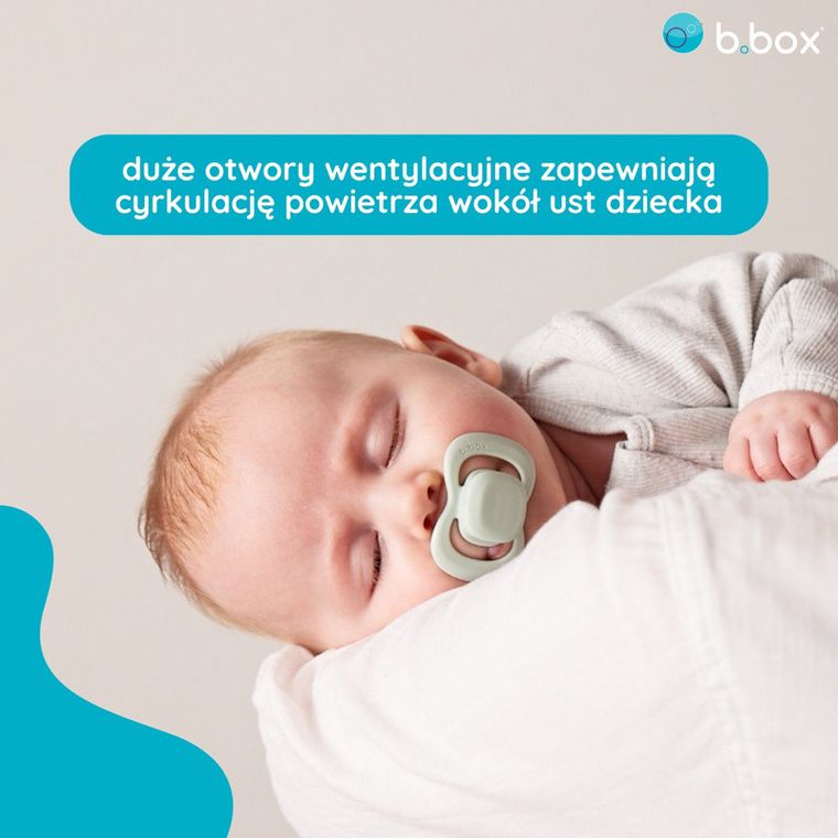 b.box, smoczek symetryczny, 0-6m, szałwia/wanilia, 2 szt.