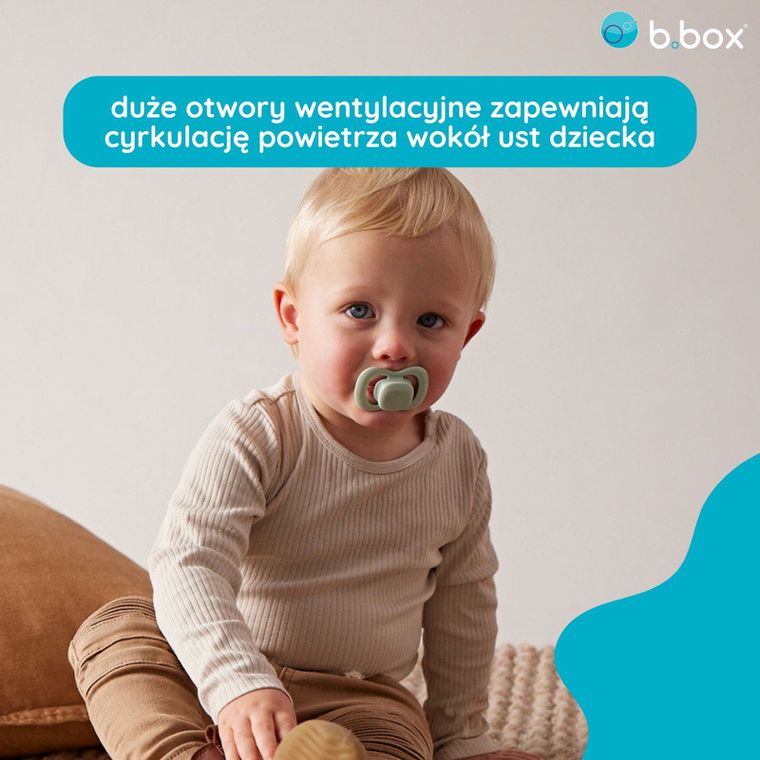 b.box, smoczek symetryczny, 6m+, szałwia/wanilia, 2 szt.