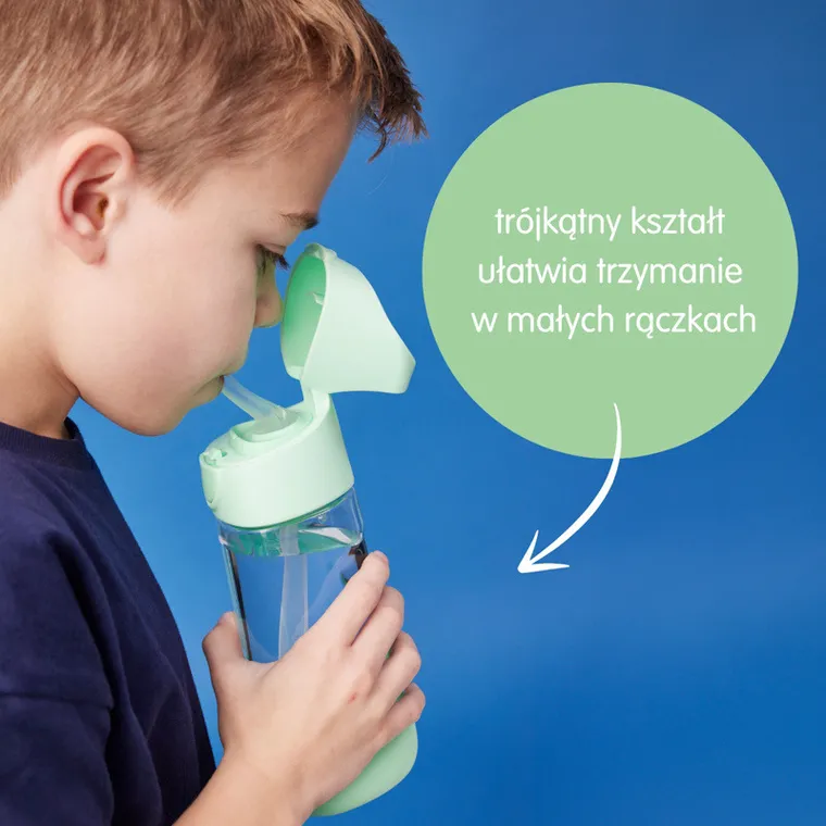 b.box, Spearmint, butelka tritanowa ze słomką, 450 ml