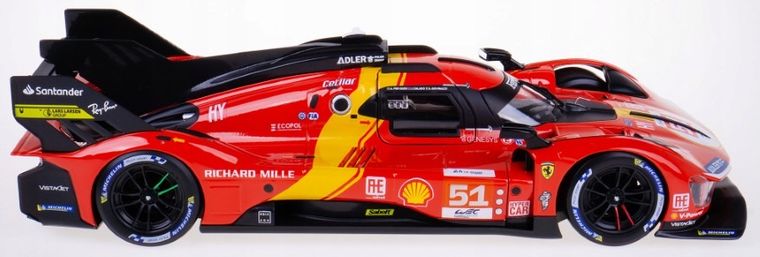 Bburago, Ferrari Racing, 499P LMH Red #51, model pojazdu, 1:18