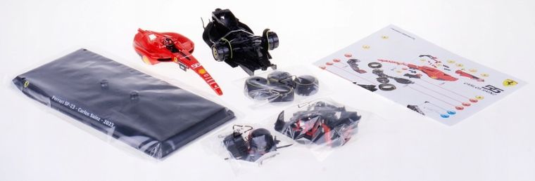 Bburago, Ferrari SF-23 Carlos Sainz, Bolid F1, model pojazdu do złożenia, 1:24