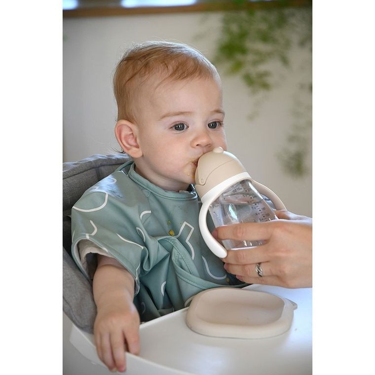 Beaba, bidon niekapek ze słomką, tritanowy, clay earth, 300 ml