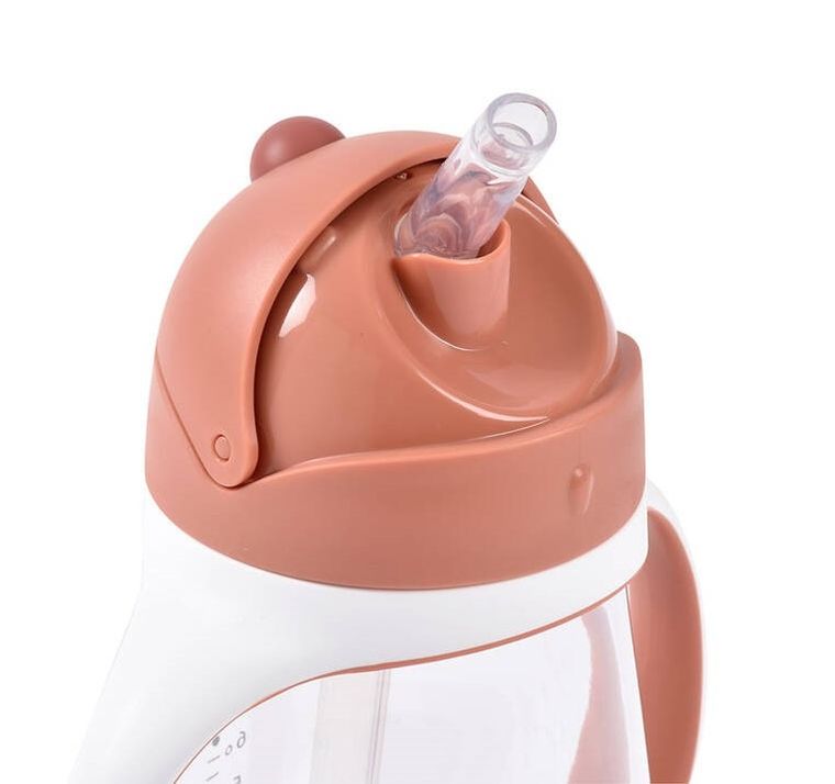 Beaba, bidon niekapek ze słomką, tritanowy, Terracotta, 300 ml