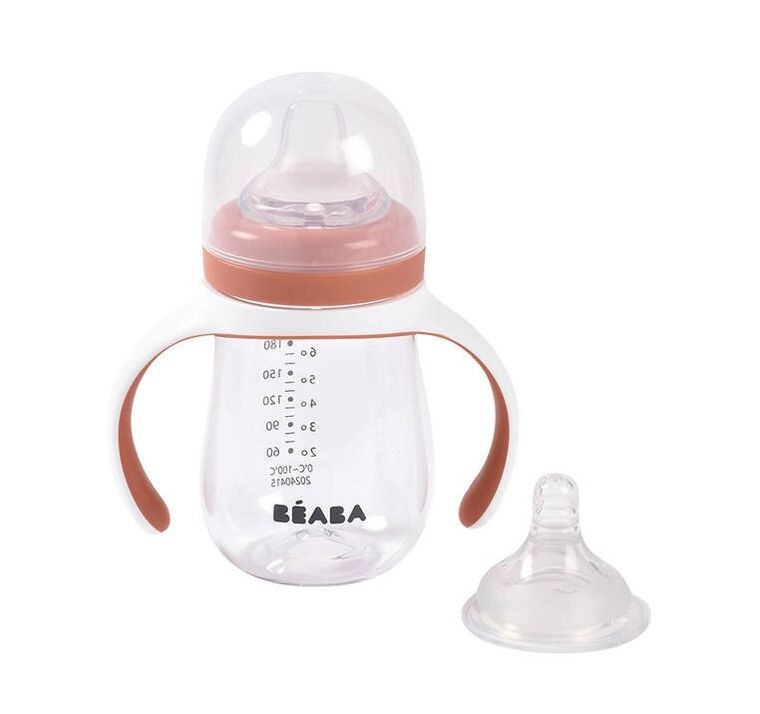 Beaba, butelka treningowa 2w1, tritanowa, terracotta, 210 ml