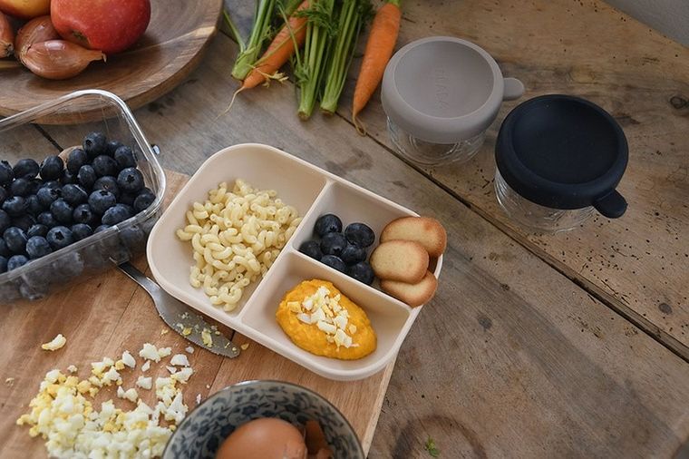 Beaba, silikonowy trójdzielny talerz z przyssawką, clay