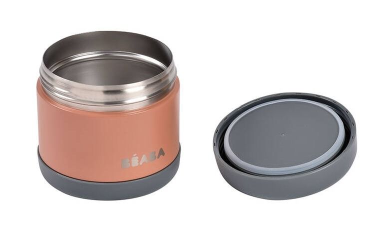 Beaba, termos obiadowy ze stali nierdzewnej, Mineral Grey/Terracotta, 500 ml