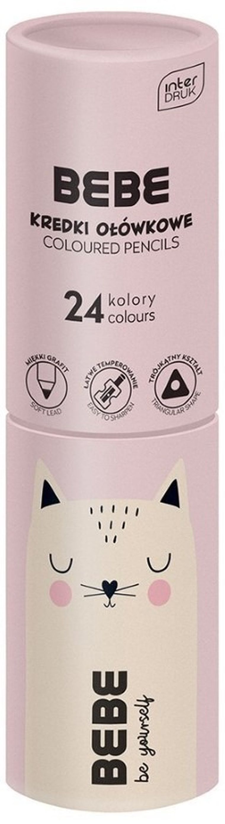 Bebe, kredki ołówkowe w tubie, 24 kolory