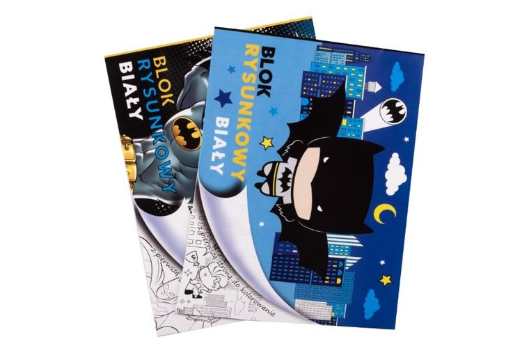 Beniamin, Batman, blok rysunkowy, A4, 20 kartek, biały