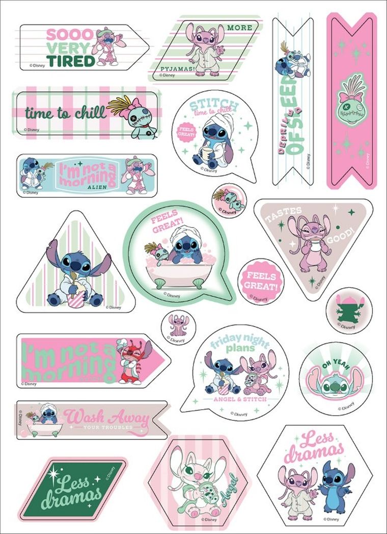 Beniamin, Lilo i Stitch, naklejki ozdobne, 63 elementy