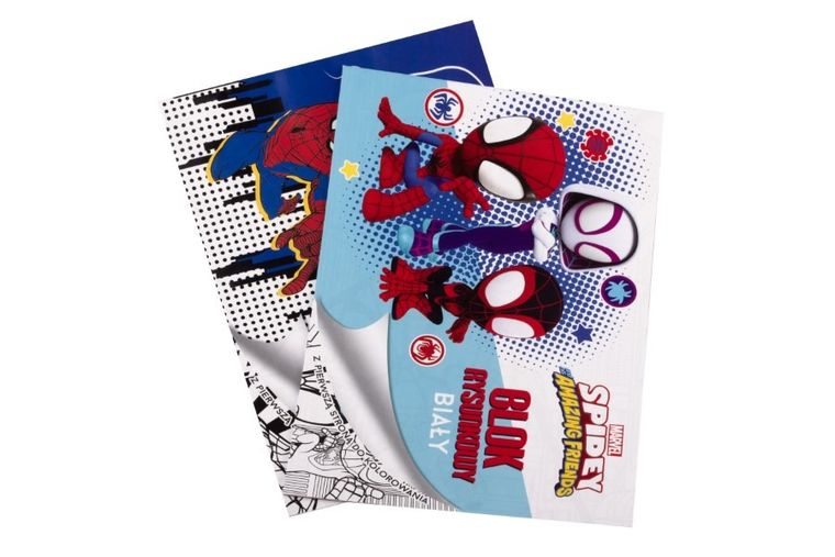 Beniamin, Spider-Man, blok rysunkowy, A4, 20 kartek, biały