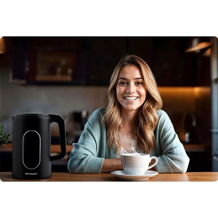 Berdsen, czajnik elektryczny, czarno-srebrny, 1,7l, BD-712