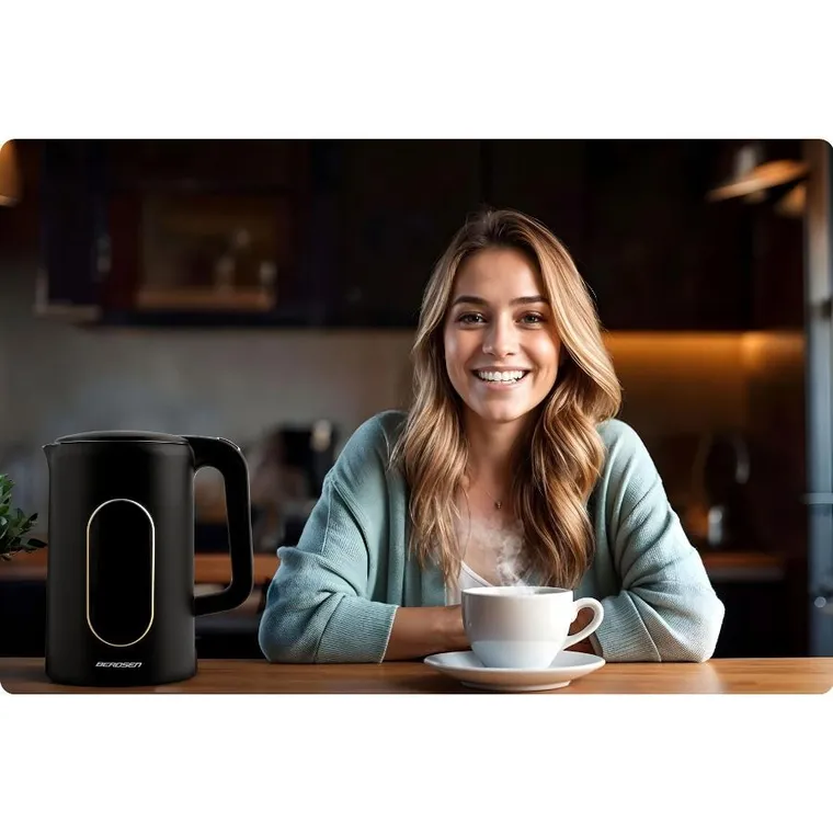 Berdsen, czajnik elektryczny, czarno-złoty, 1,7l, BD-712