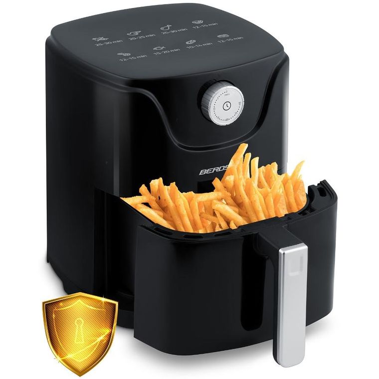 Berdsen, frytkownica beztłuszczowa, air fryer, czarny, 2,5l, BD-654