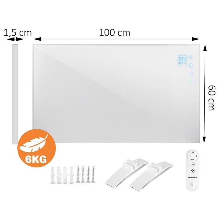 Berdsen, grzejnik na podczerwień, promiennik podczerwieni, z pilotem i aplikacją, 600 W, BD-981