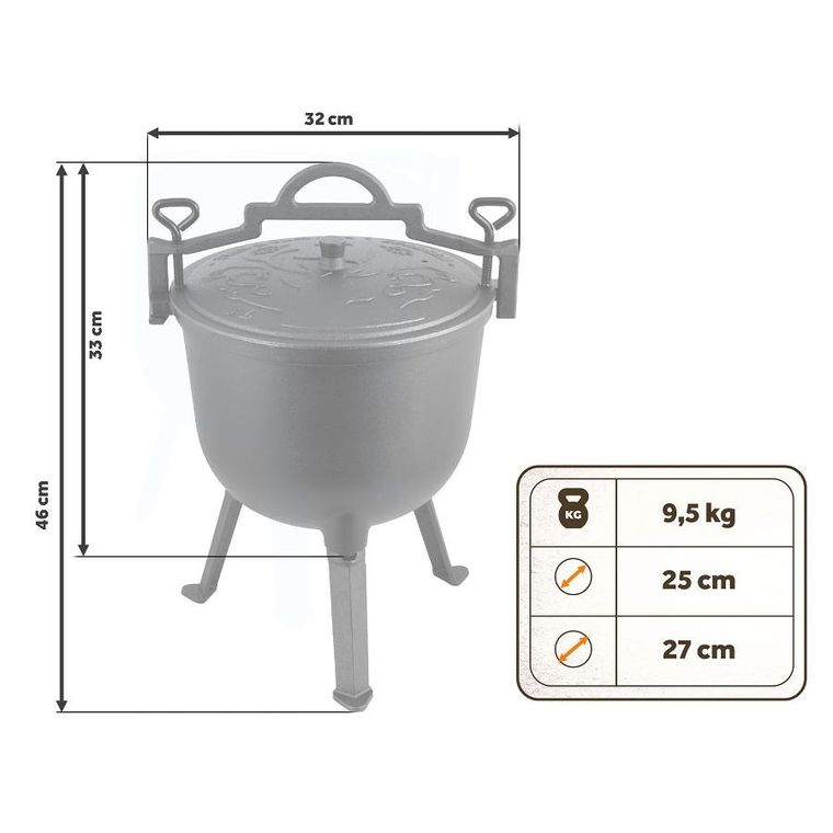 Berdsen, kociołek żeliwny, 8l