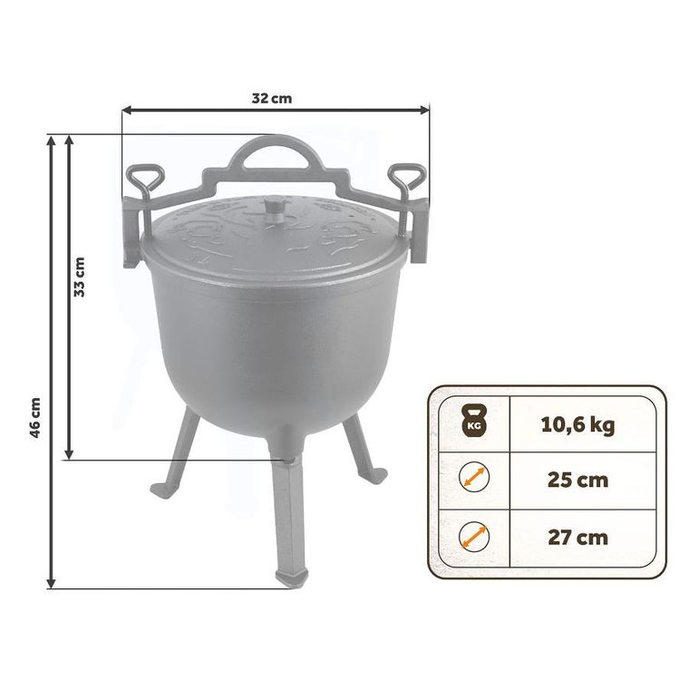 Berdsen, kociołek żeliwny, emaliowany, 8l