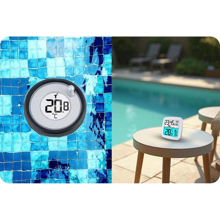 Berdsen, stacja pogodowa z czujnikiem basenowym, biała