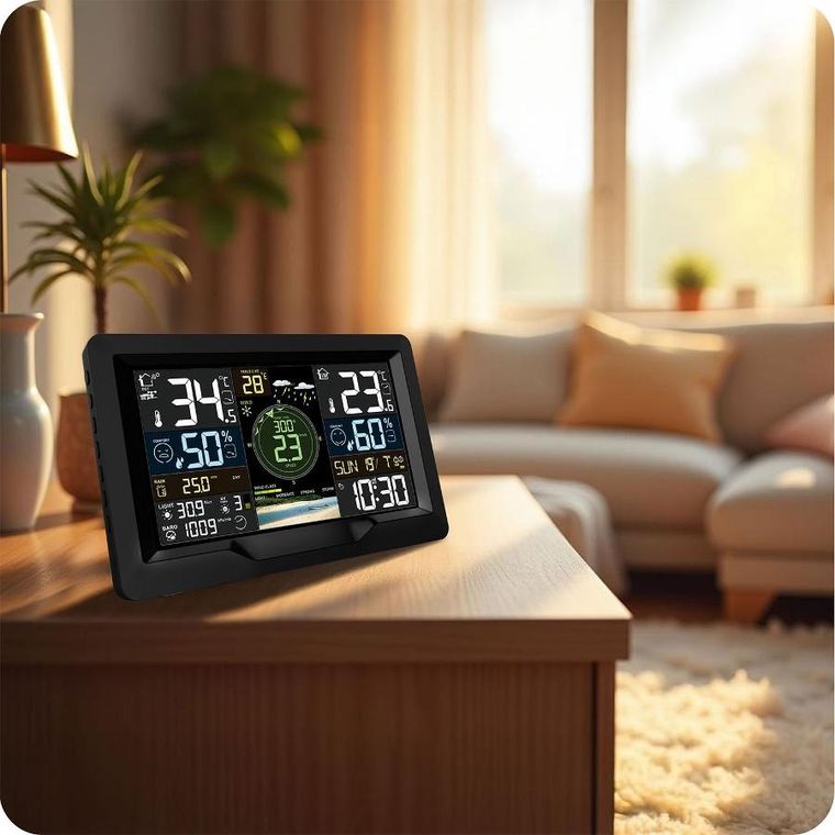 Berdsen, stacja pogodowa z czujnikiem wiatru i deszczu BD-914 czarna