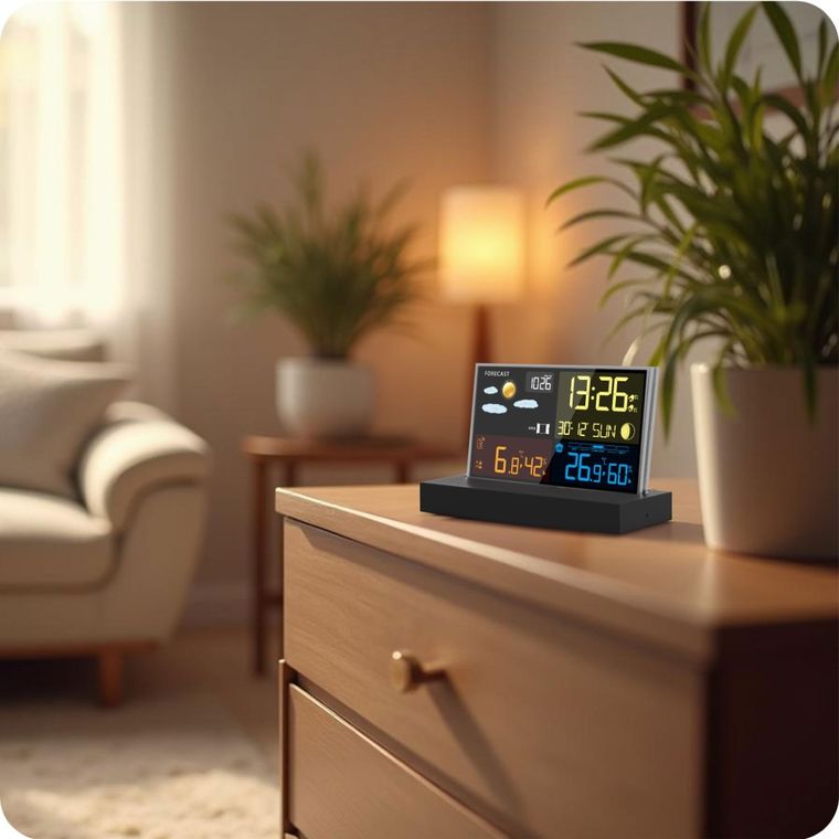 Berdsen, stacja pogodowa z wyświetlaczem BD-912, czarna