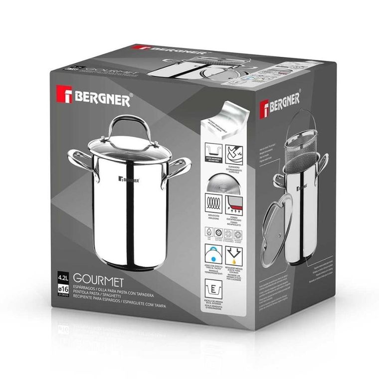 Bergner, Gourmet Line, garnek do szparagów i spaghetti, 4,2l