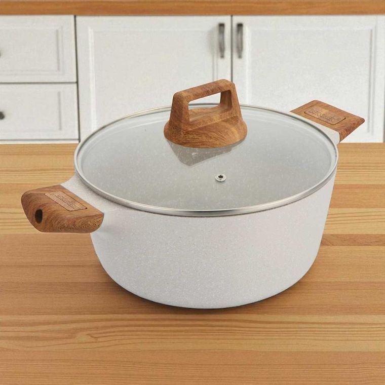 Bergner, Naturally, garnek marmurkowy z pokrywą, 28 cm