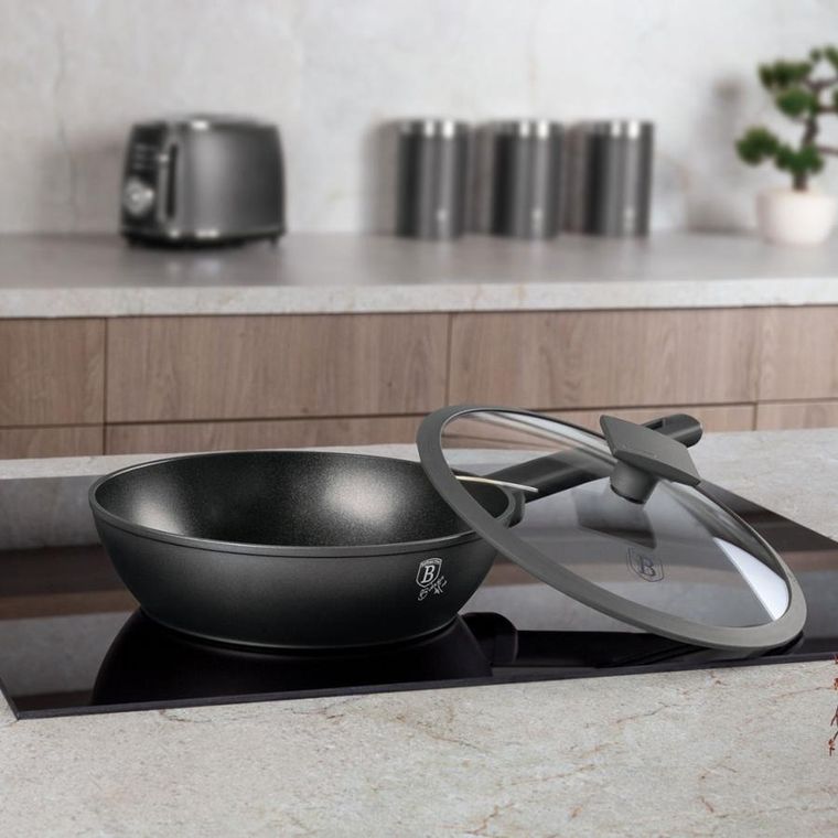 Berlinger Haus, Anthracite, głęboka patelnia tytanowa, 24 cm