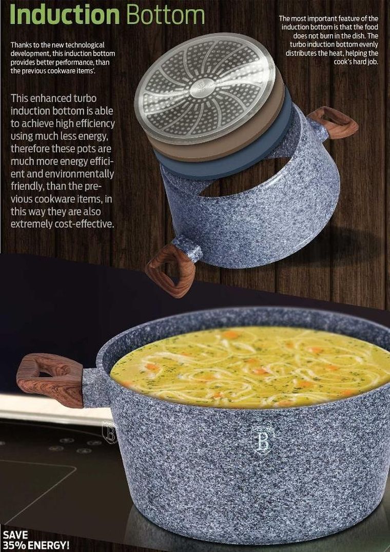 Berlinger Haus, Forest Line, zestaw: garnki z pokrywą + patelnia, 5 elementów