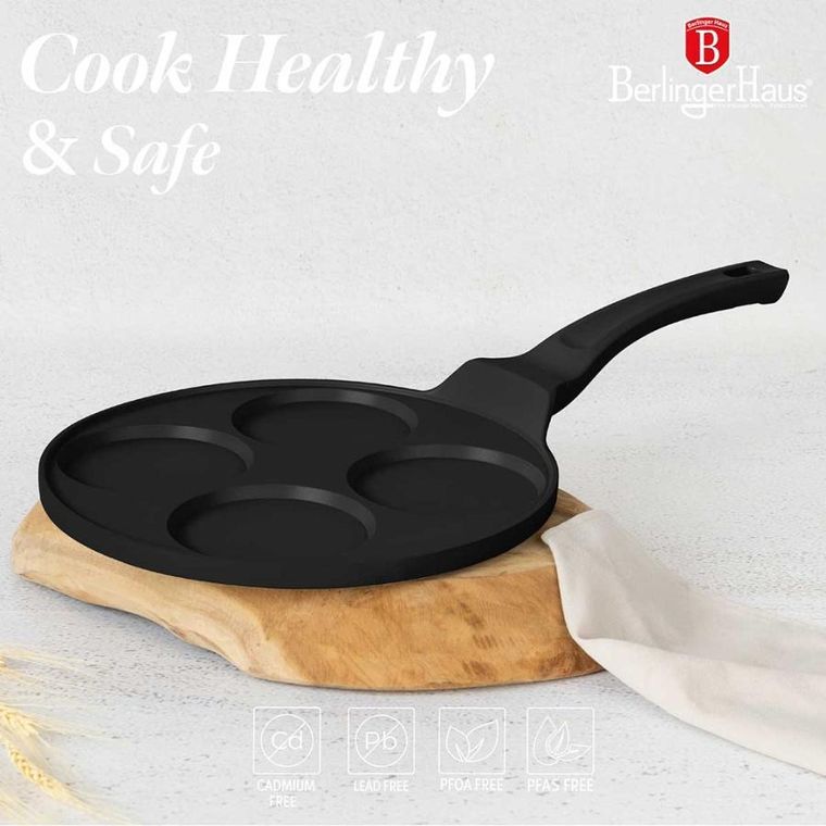 Berlinger Haus, patelnia tytanowa do placków jajek, black rose, 26 cm