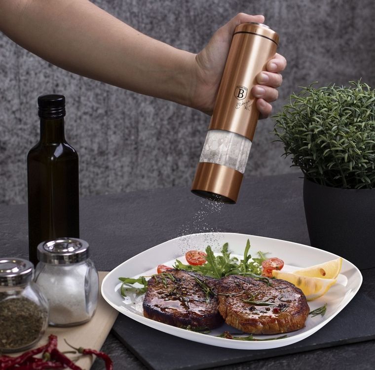 Berlinger Haus, Rose Gold, elektryczny młynek do soli lub pieprzu