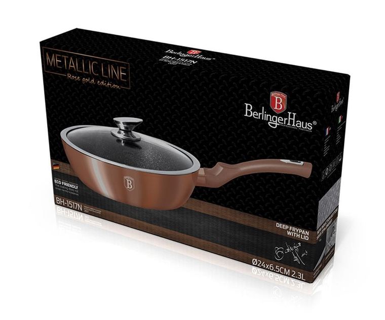Berlinger Haus, Rose Gold, patelnia granitowa, 24 cm