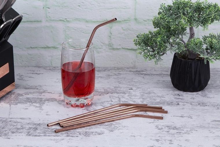 Berlinger Haus, Rose Gold, słomki metalowe do napojów, BH-2982